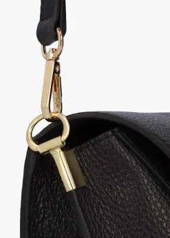 Leonie Black Leather Cross-Body Bag