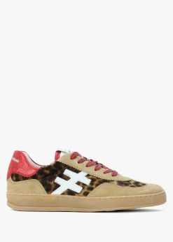 Leopard Suede & Calf Hair Trainers