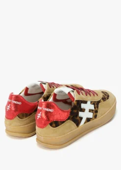 Leopard Suede & Calf Hair Trainers
