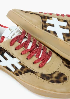 Leopard Suede & Calf Hair Trainers