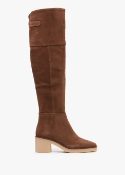 Lette Taupe Suede Over The Knee Boots