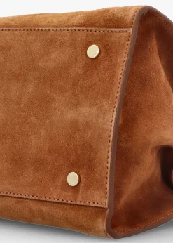 Lilah Tan Suede East West Shoulder Bag