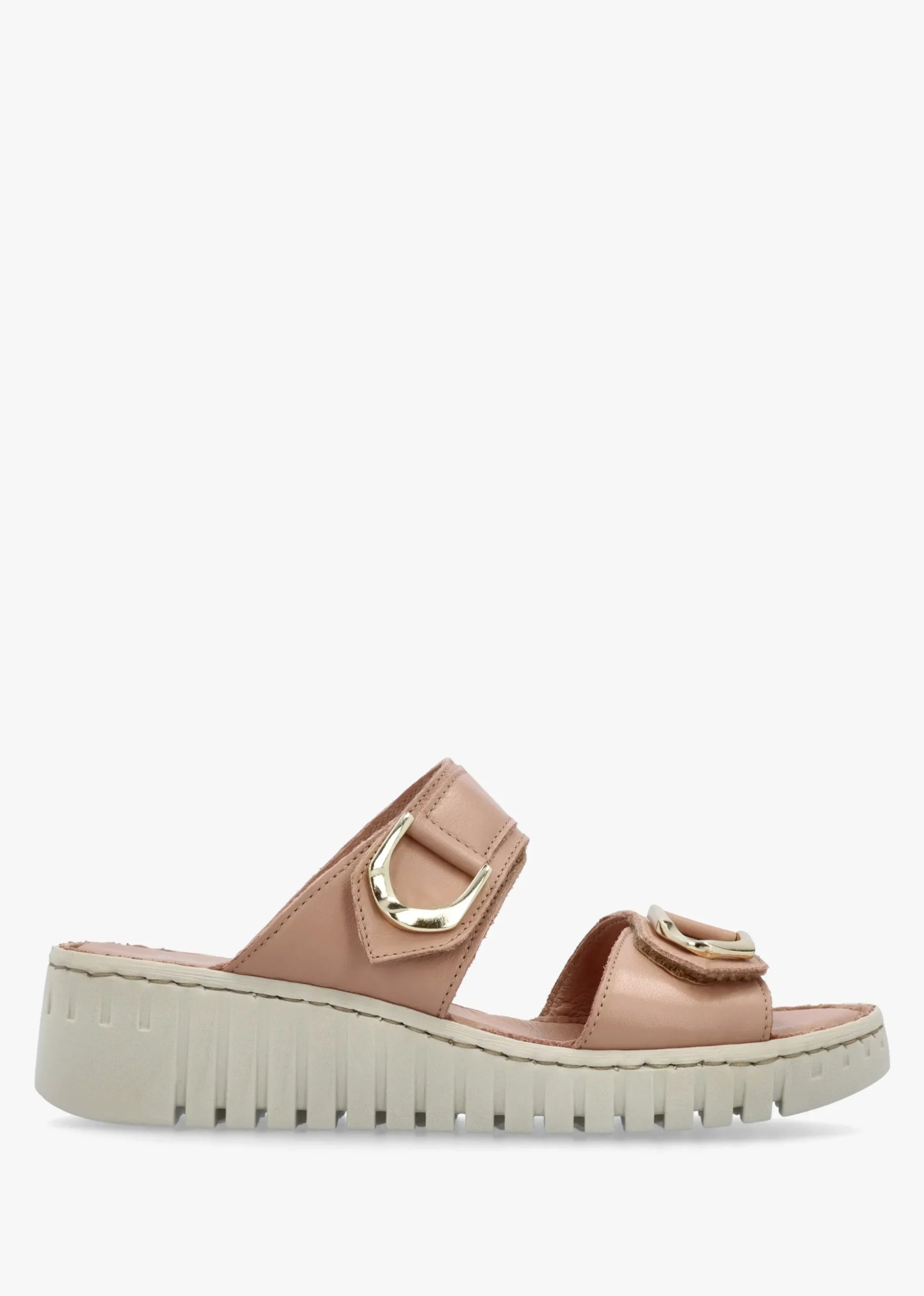 Lorelai Beige Leather Two Bar Mules