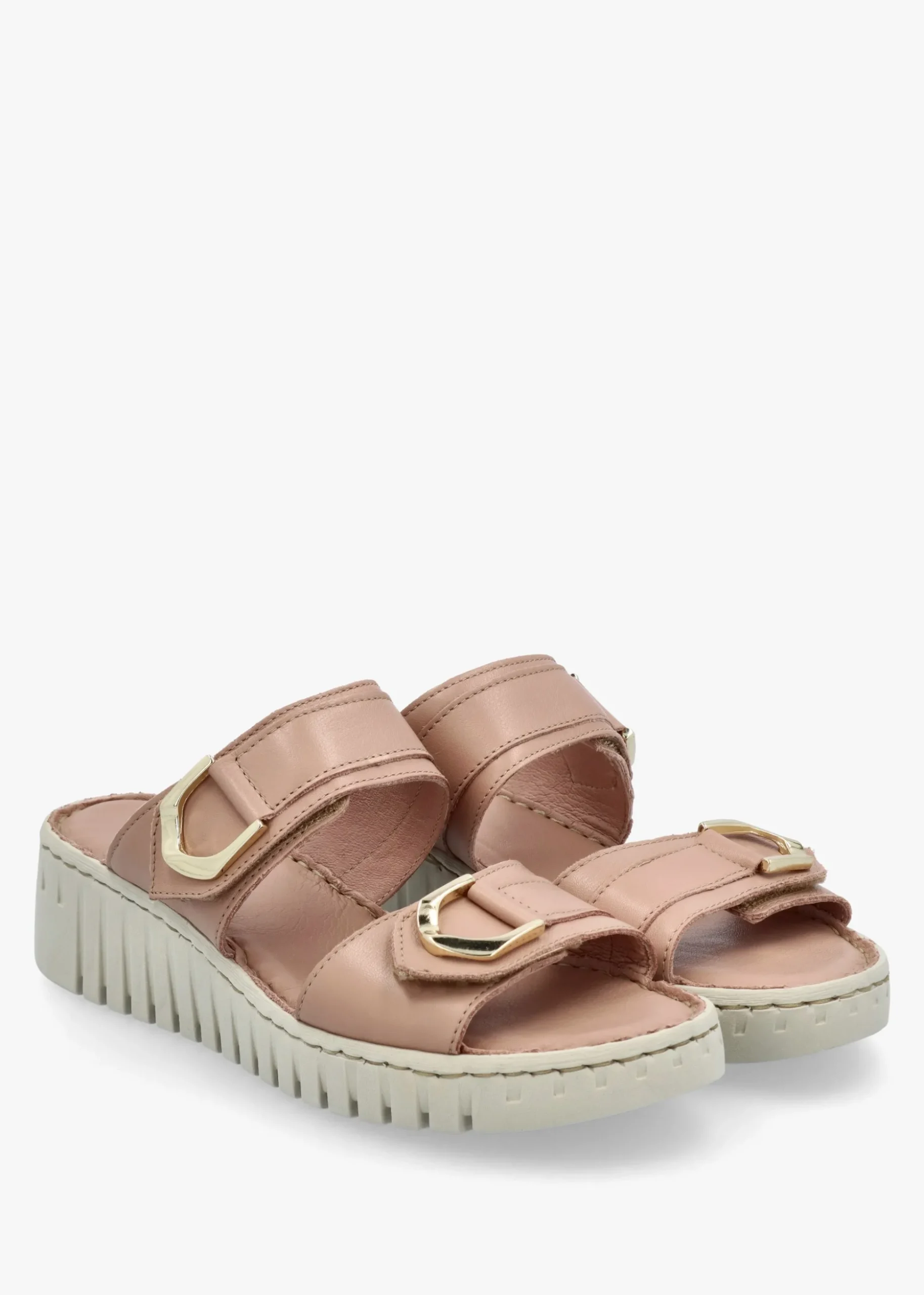 Lorelai Beige Leather Two Bar Mules
