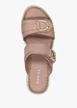 Lorelai Beige Leather Two Bar Mules