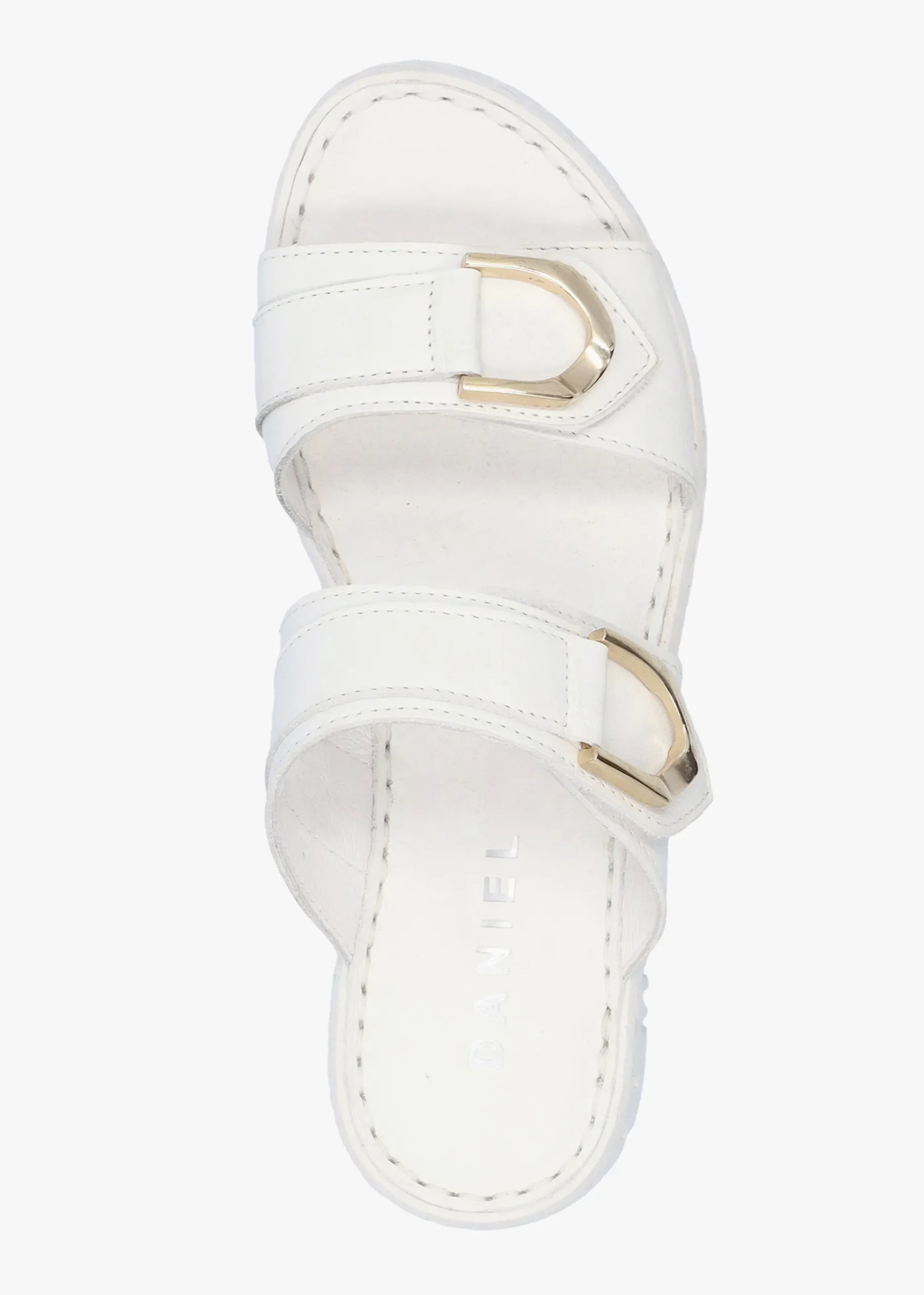 Lorelai White Leather Two Bar Mules