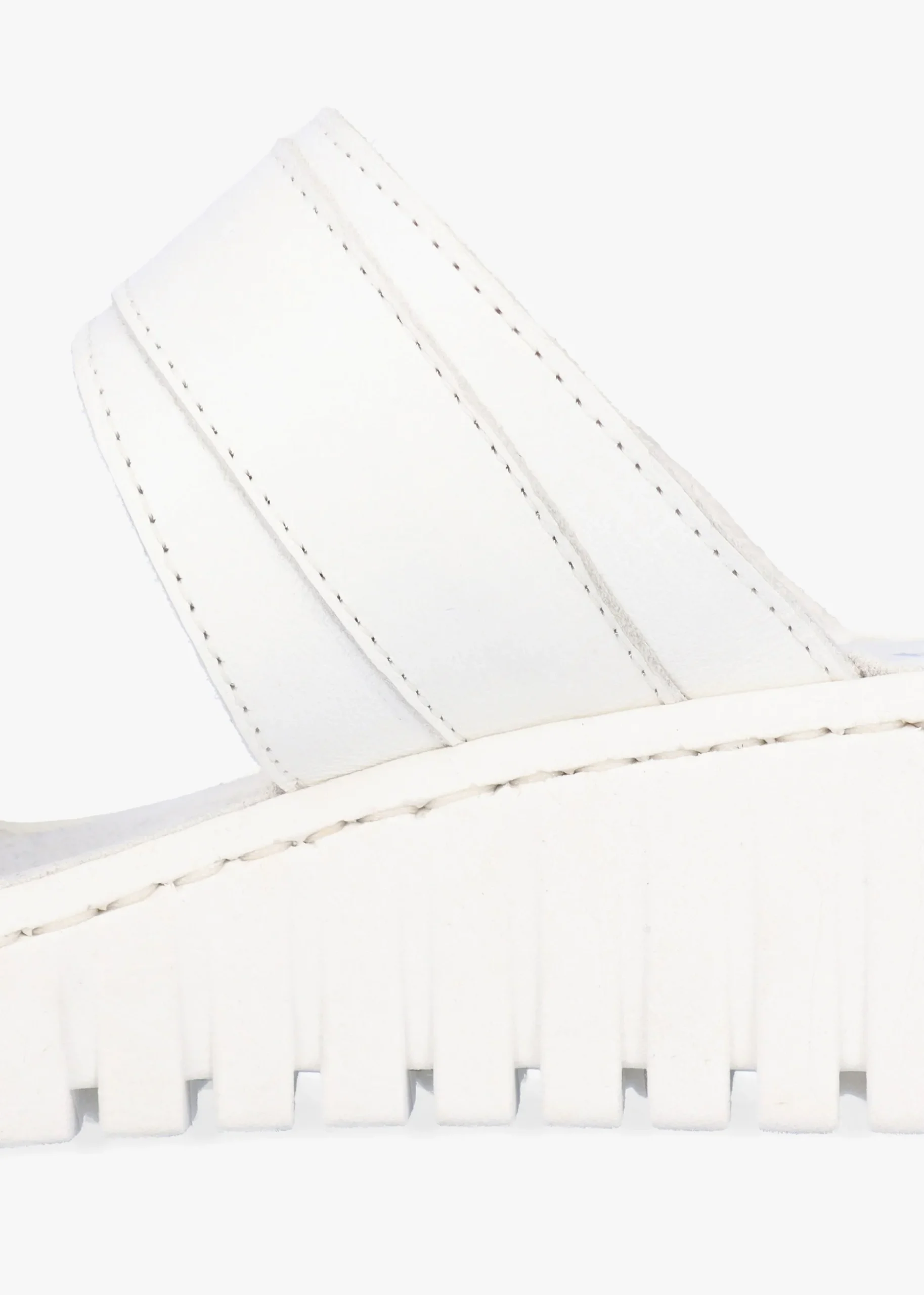 Lorelai White Leather Two Bar Mules