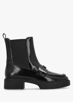 Louisa Black Leather Chelsea Boots