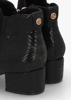 Madeley Black Reptile Chelsea Boots