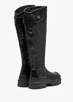 Maisie Black Leather Over The Knee Boots