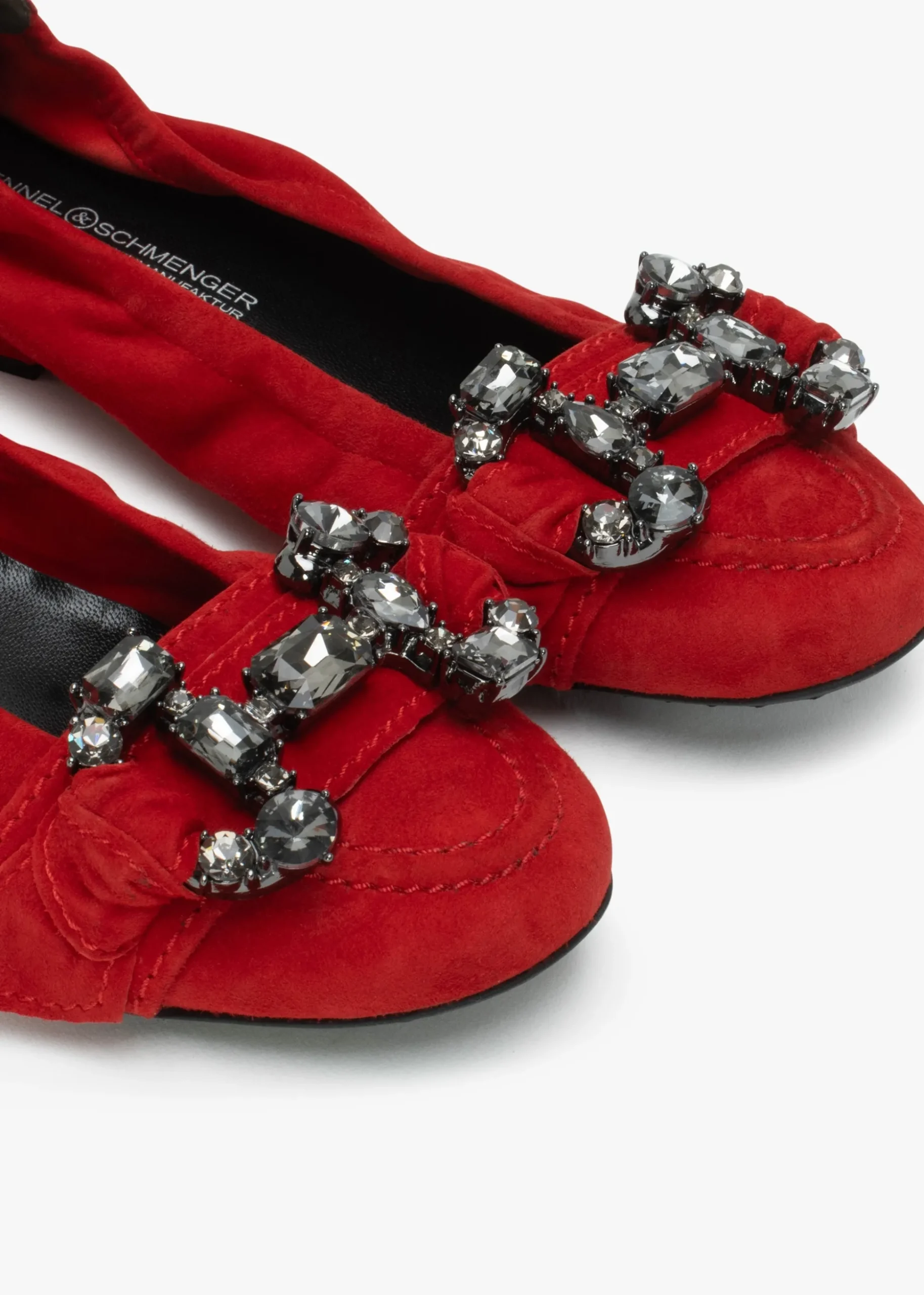 Malu Jewel Embellished Rosso Smoke Suede Pumps