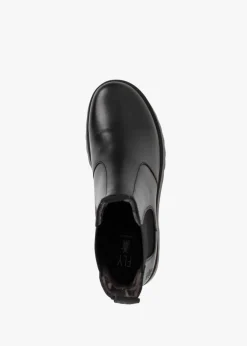 Medi Black Leather Chunky Chelsea Boots
