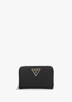 Medium Laural Black Zip Around Wallet