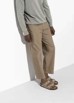 Men's Arizona Taupe Suede Two Bar Mules