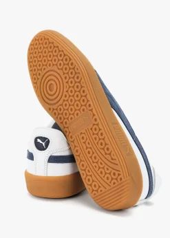 Men’s Army White Club Navy Leather Trainers
