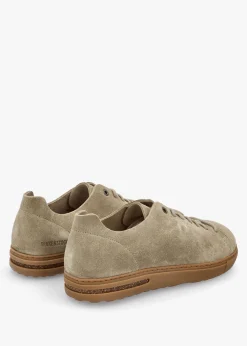 Men's Bend Low Gray Taupe Nubuck Leather Trainers