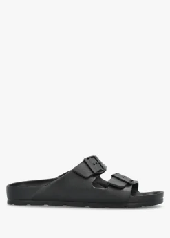 Men's Black Two Bar Mules