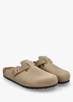 Men's Boston Tabacco Brown Waxy Leather Clogs