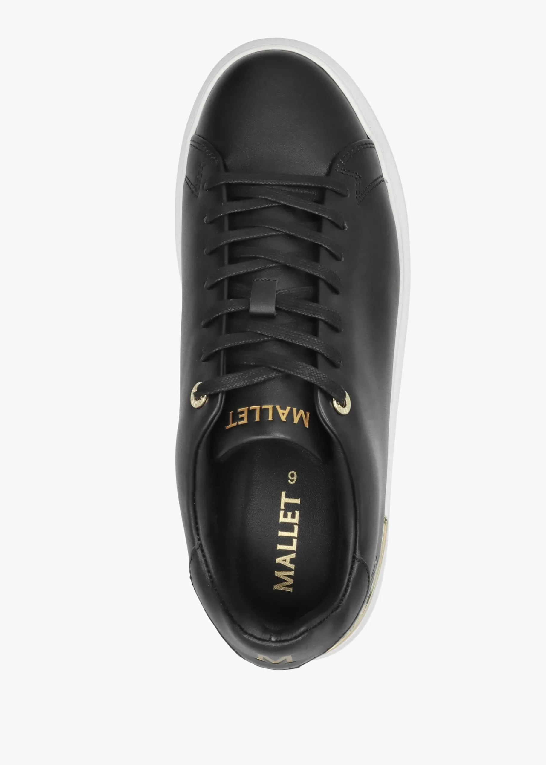 Men’s GRFTR Lite Black & Gold Leather Trainers
