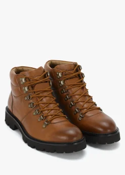 Men’s Helford Dark Tan Leather Hiker Boots