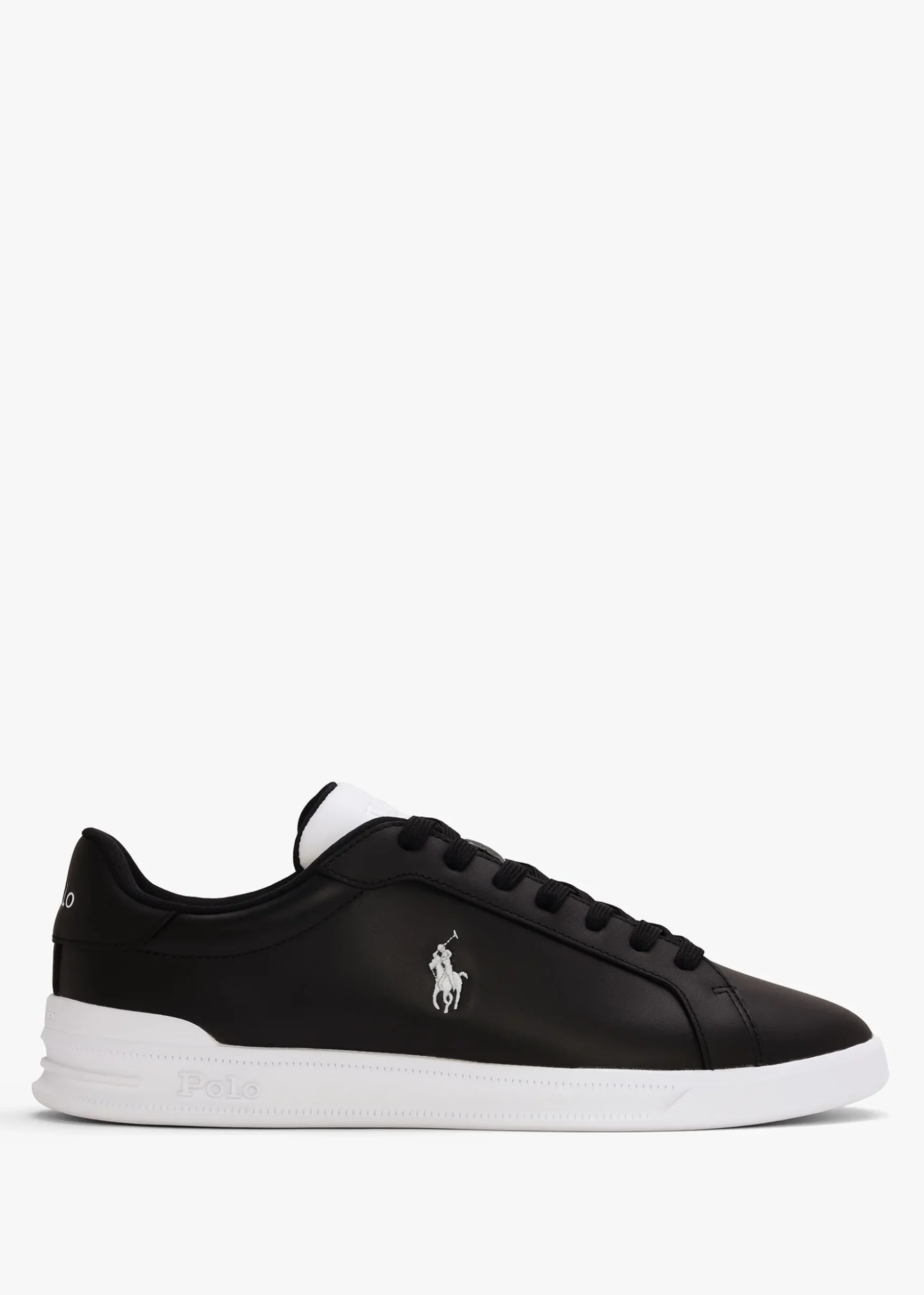 Men’s Heritage Court II Black White Leather Trainers