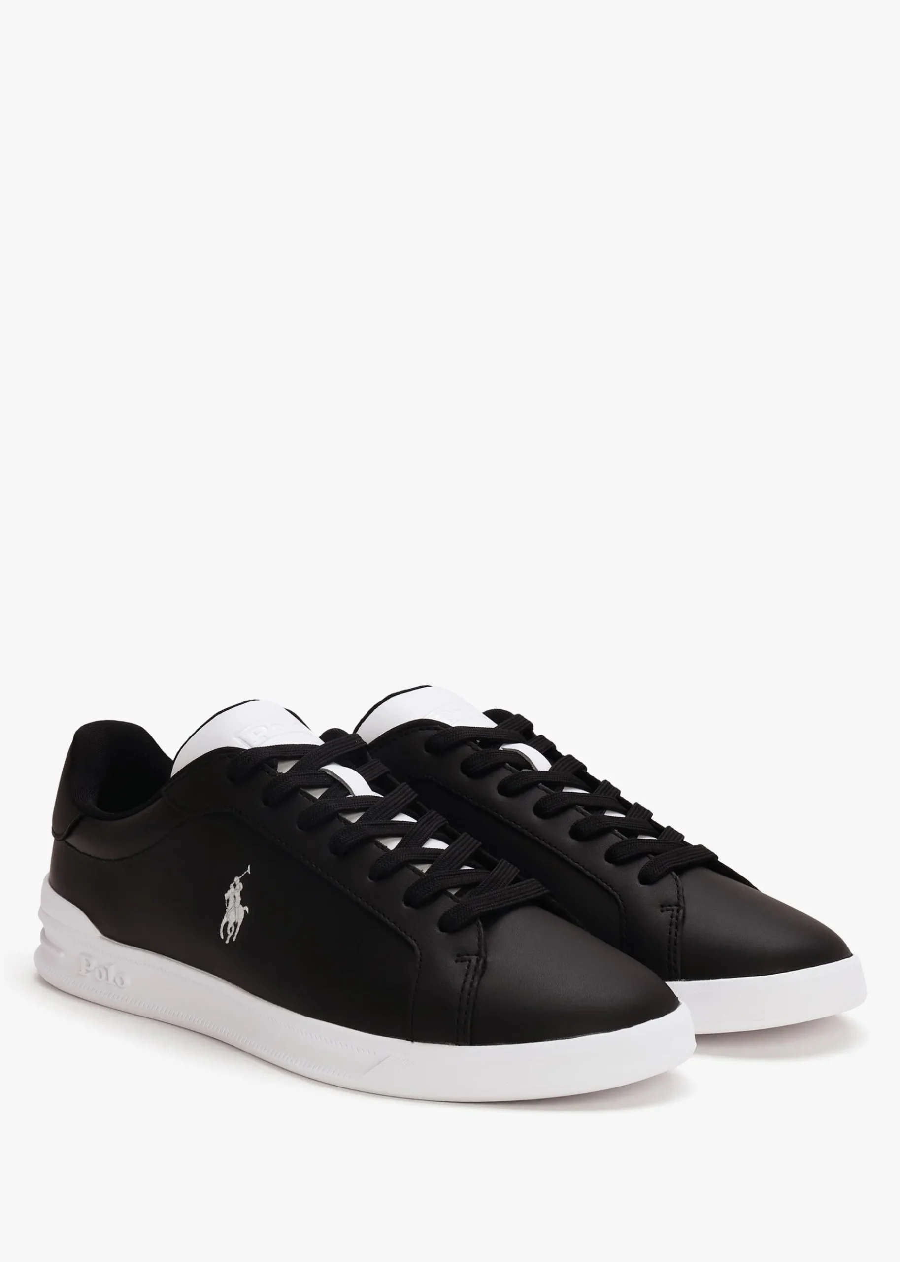 Men’s Heritage Court II Black White Leather Trainers
