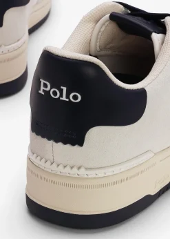 Men’s Master Court White & Navy Leather Trainers