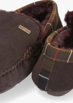 Men's Montry Brown Suede Moccasin Slippers