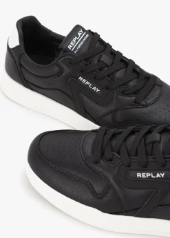 Men’s Oyzone Action Black Leather Trainers