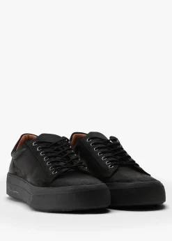 Men's Penacova Black Leather Trainers