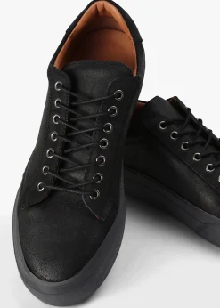 Men's Penacova Black Leather Trainers