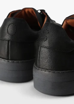 Men's Penacova Black Leather Trainers