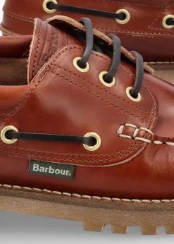 Men’s Re-Engineered Tan Leather Deck Boat Shoes