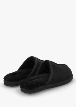 Men’s Shutoff Black Shearling Slippers