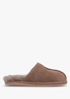 Men’s Shutoff Taupe Shearling Slippers