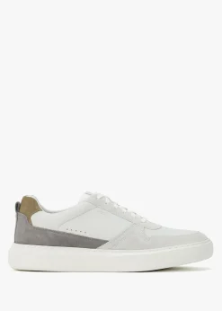Men’s U Deiven Off White Anthracite Leather Trainers