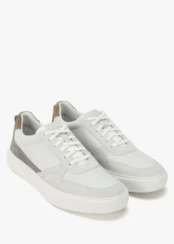 Men’s U Deiven Off White Anthracite Leather Trainers