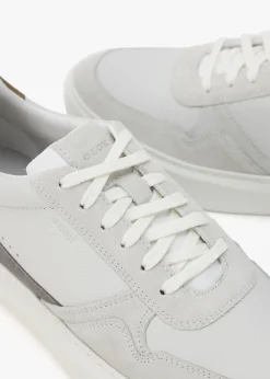 Men’s U Deiven Off White Anthracite Leather Trainers