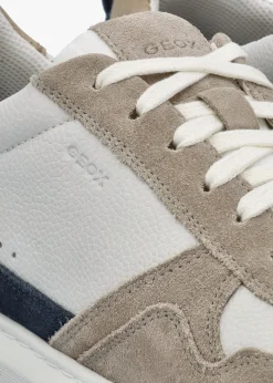 Men’s U Deiven Sand White Leather Trainers