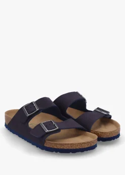 Men's Vegan Arizona Desert Dust Indigo Blue Birko-Flor Two Bar Mules