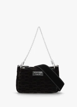 Mini Black Velluto Monogram Evening Pouch Bag