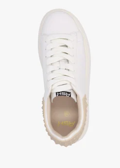 Mody Rubber White Beige Leather Chunky Trainers
