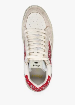 Moonlight Studs Beige White Aura Leather Trainers