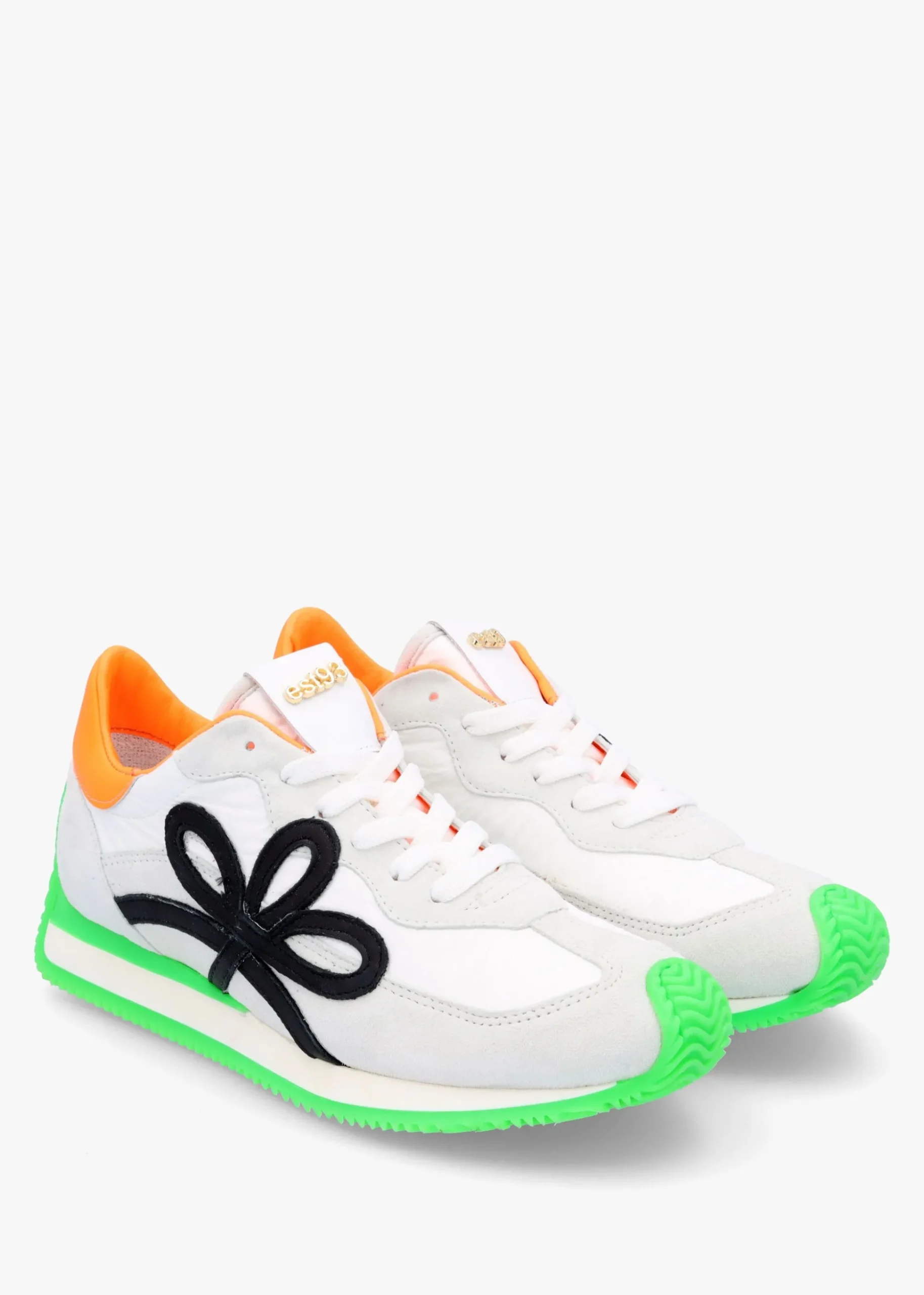 Movie Green & Orange Suede Runner Trainers