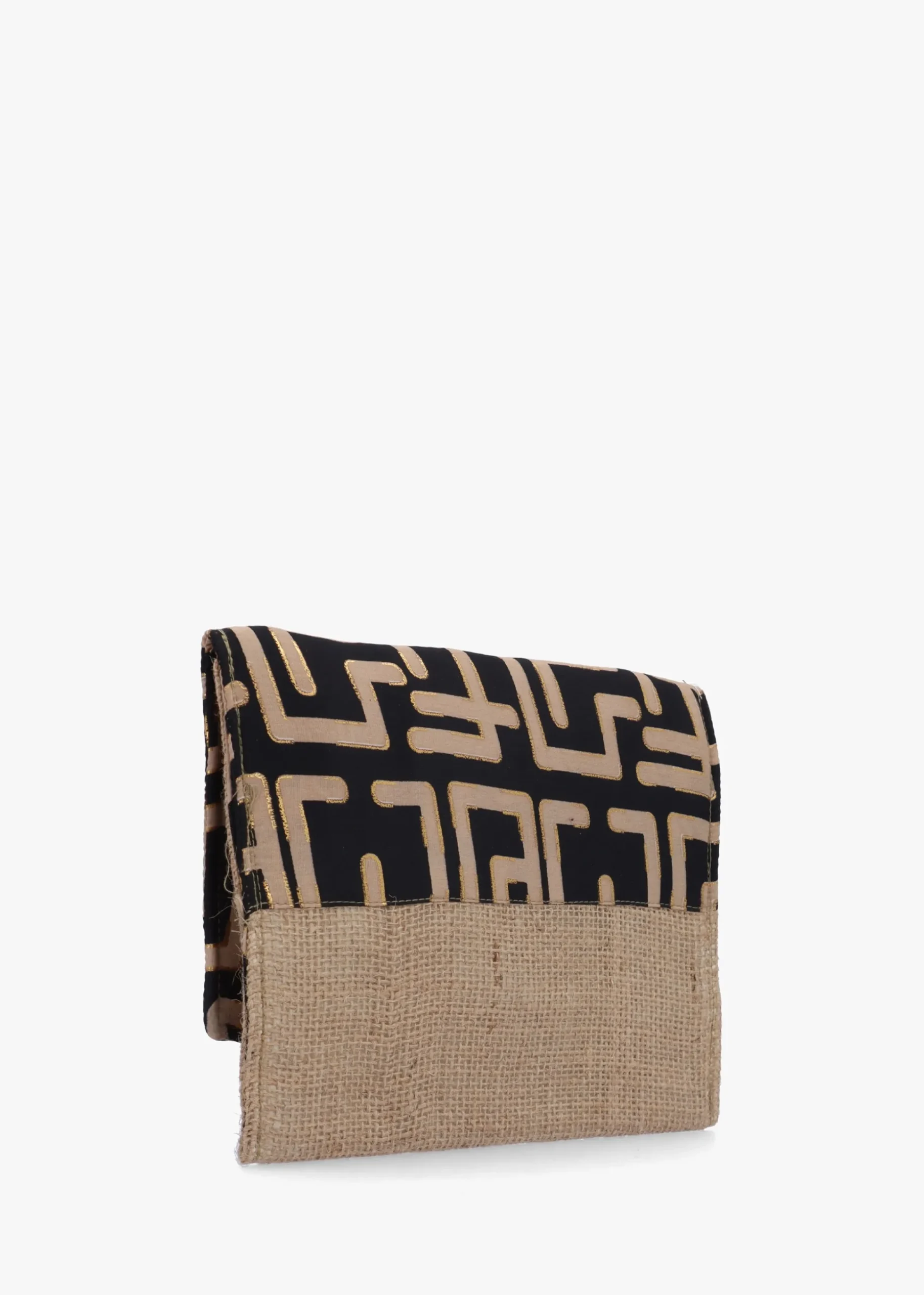 Multicoloured Black Envelope Clutch Bag