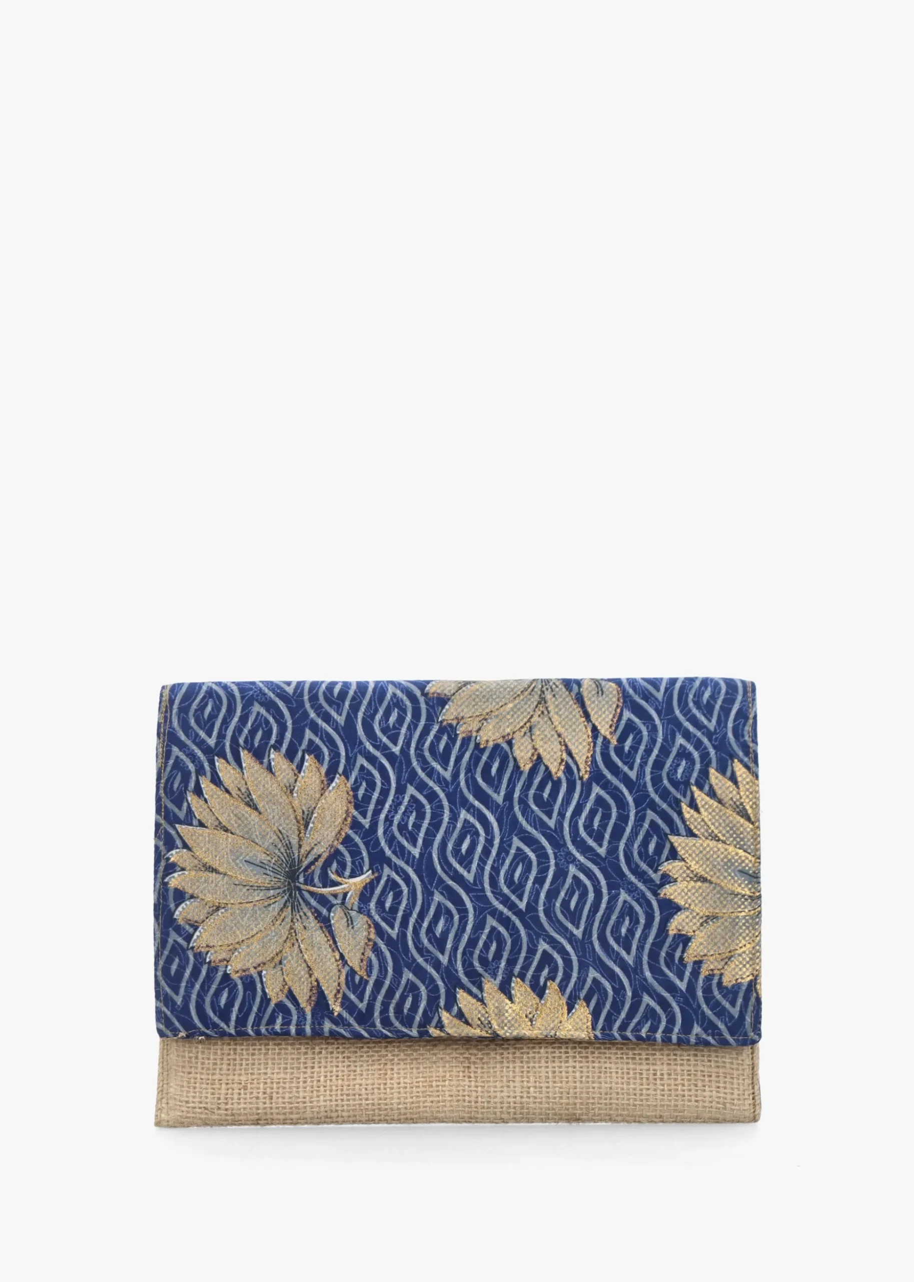Multicoloured Blue Envelope Clutch Bag