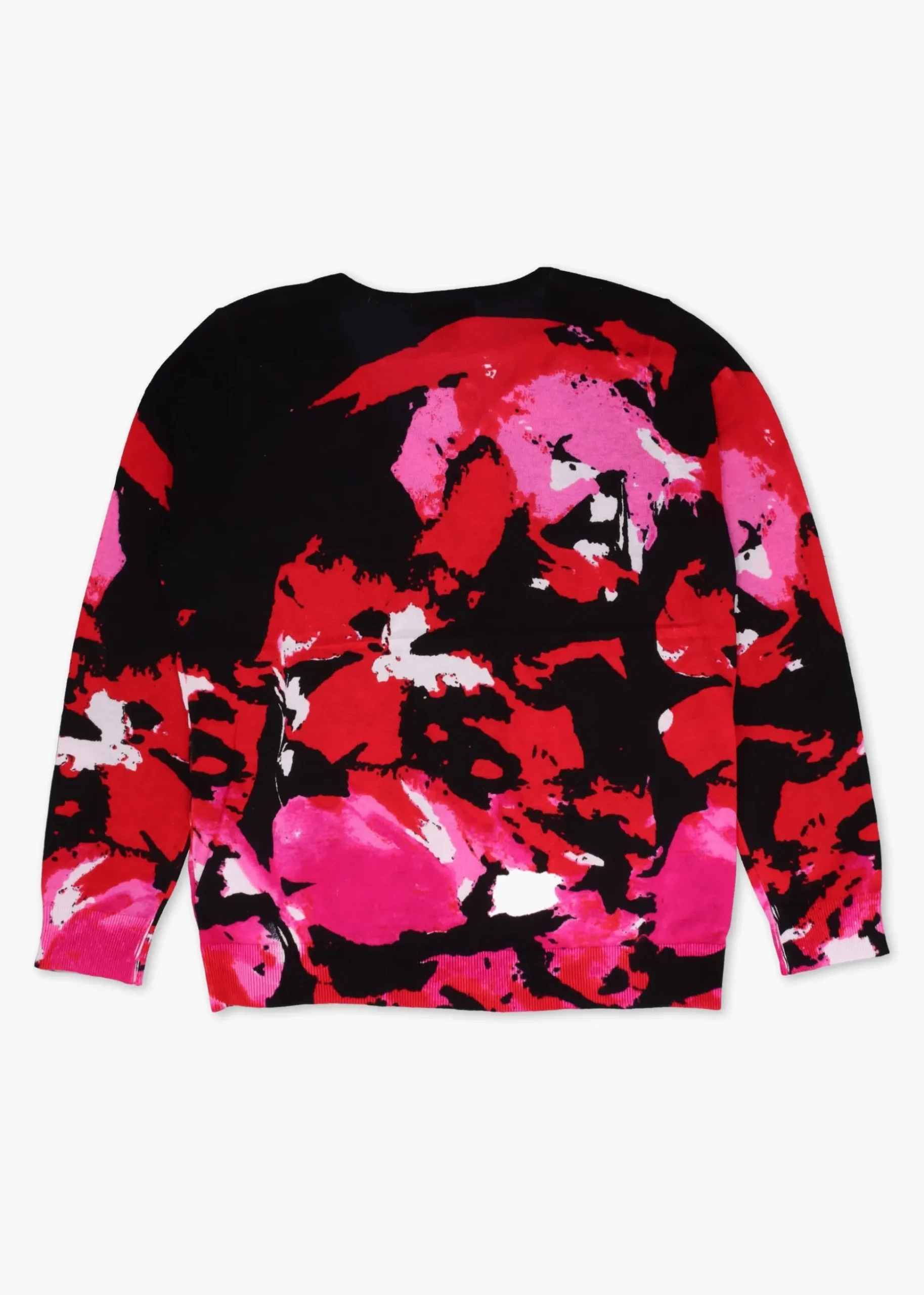 Multicoloured Cotton Mix Floral Abstract Jumper