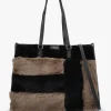 Multicoloured Faux Fur & Leather Tote Bag