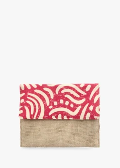 Multicoloured Pink Envelope Clutch Bag