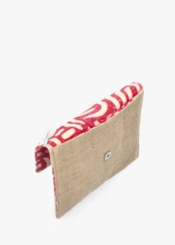 Multicoloured Pink Envelope Clutch Bag